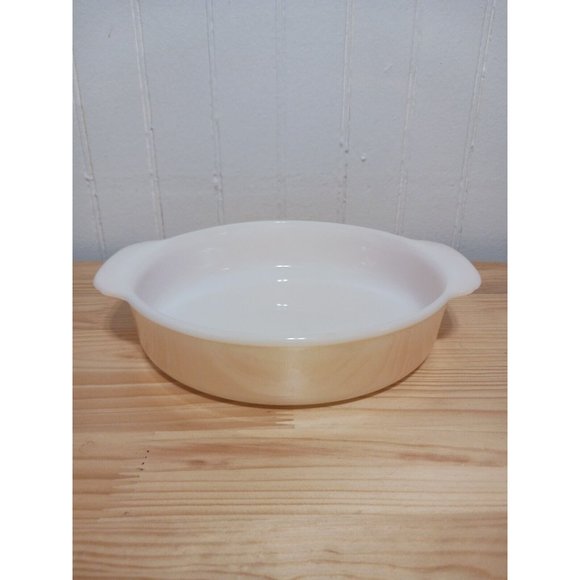 Vintage Anchor Hocking Fire King Peach Luster 450 Round 8" Cake Baking Dish USA - Picture 1 of 10